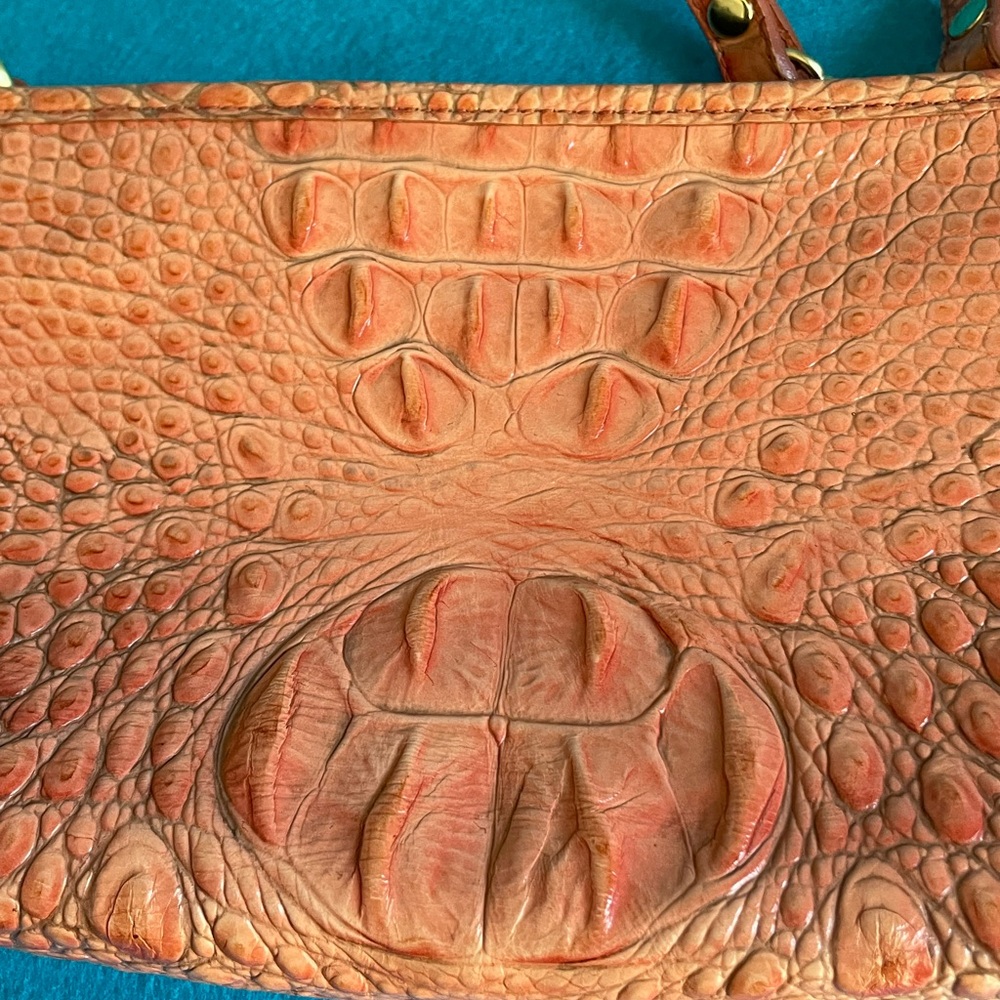 👛 Brahmin Lorelei Orange Melbourne Crocodile Embossed Leather Shoulder Bag. 👛 - Picture 16 of 16
